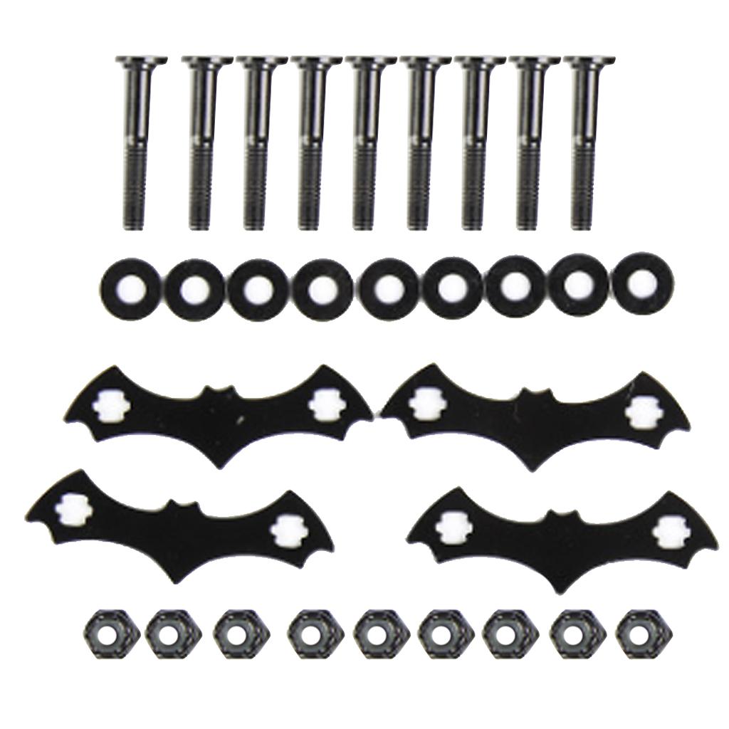 4 Set Carbon Steel Skateboard Deck Protective Gasket Longboard Part Bolt Nut