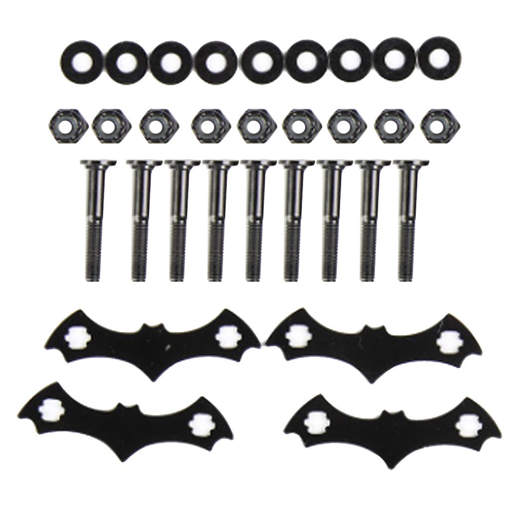 4 Set Carbon Steel Skateboard Deck Protective Gasket Longboard Part Bolt Nut