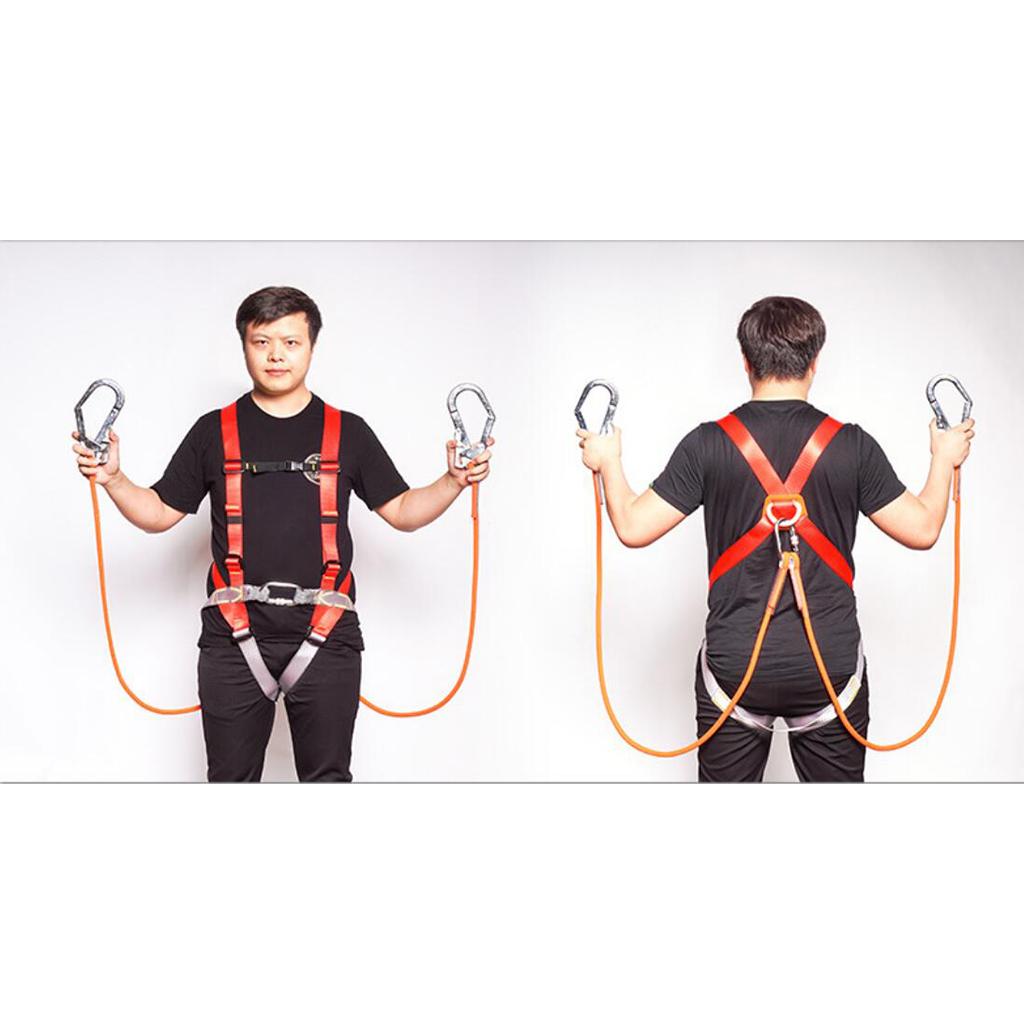 Rock Climbing Fall Protection Shock Absorb Lanyard Rope 3m Double Rope L