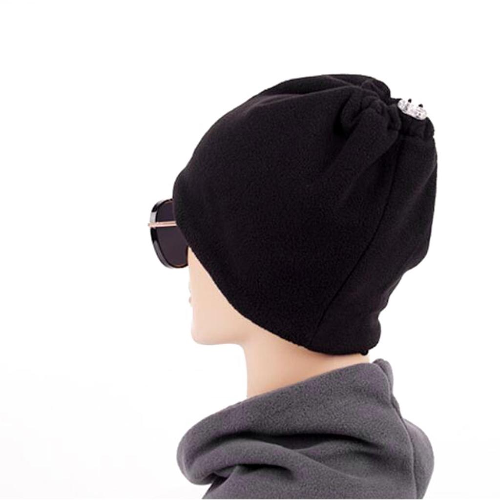 Tube Scarf Bandana Head Mask Cap Neck Gaiter Snood Headwear Beanie Black Inside Grey