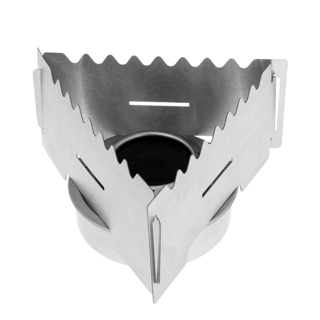 Triangular Foldable Stainless Steel Camping Hiking Cooking Alcohol Stove
