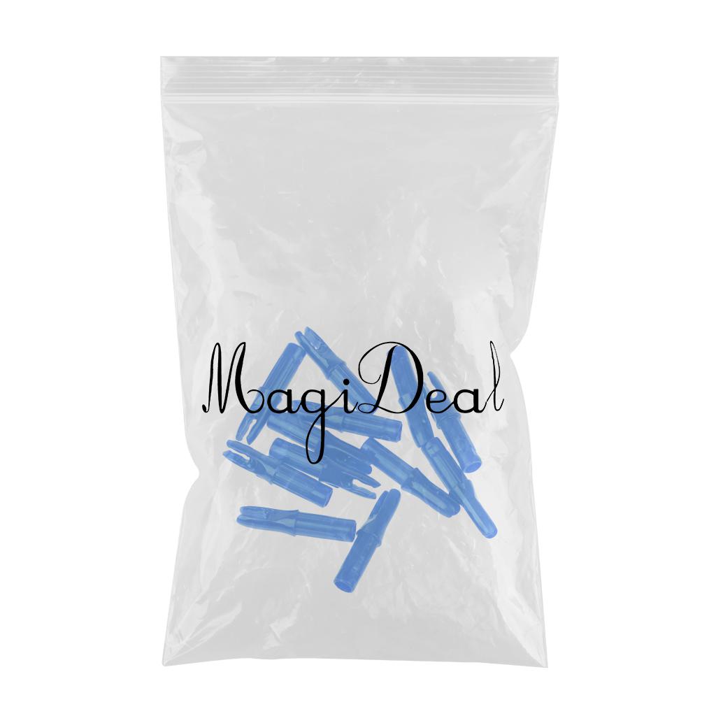 12 Pieces Plastic Archery Arrow Nocks for Arrows ID 6.2mm Blue