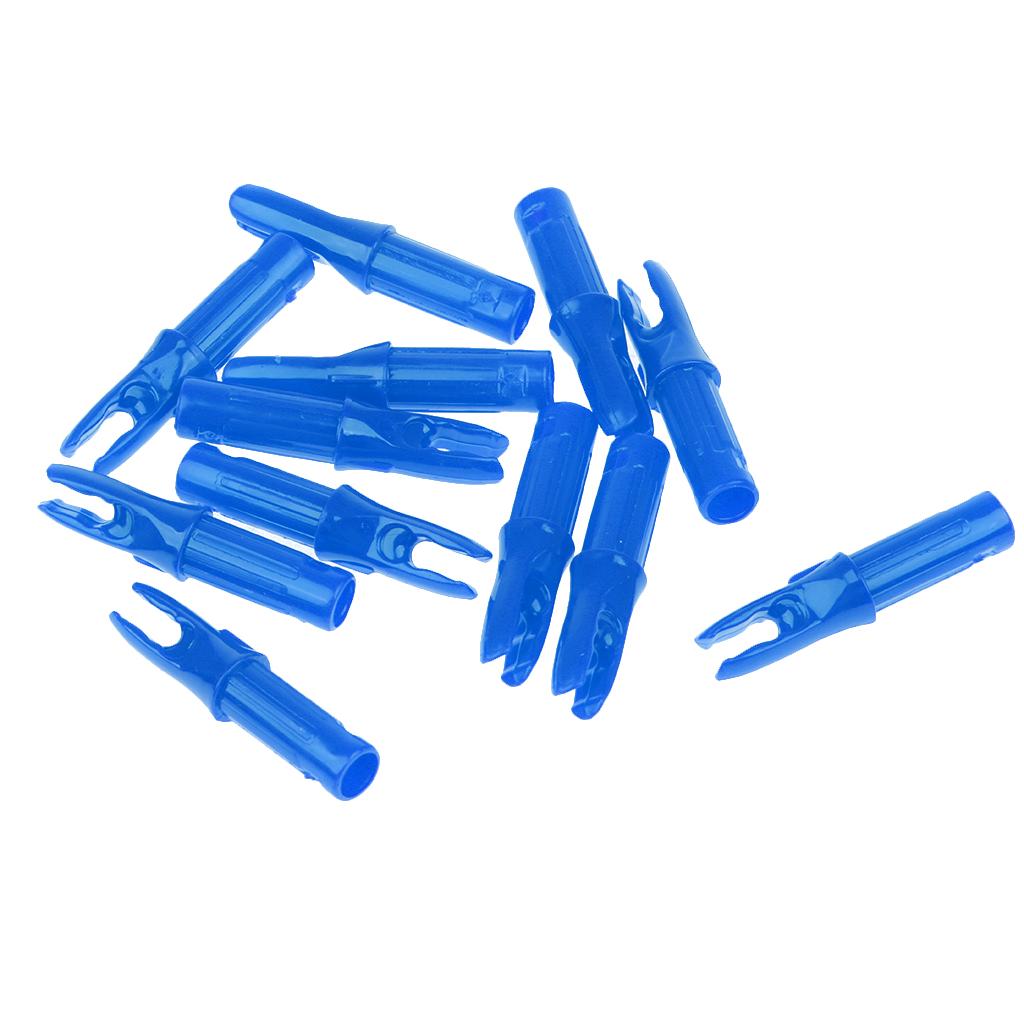 12 Pieces Plastic Archery Arrow Nocks for Arrows ID 6.2mm Blue