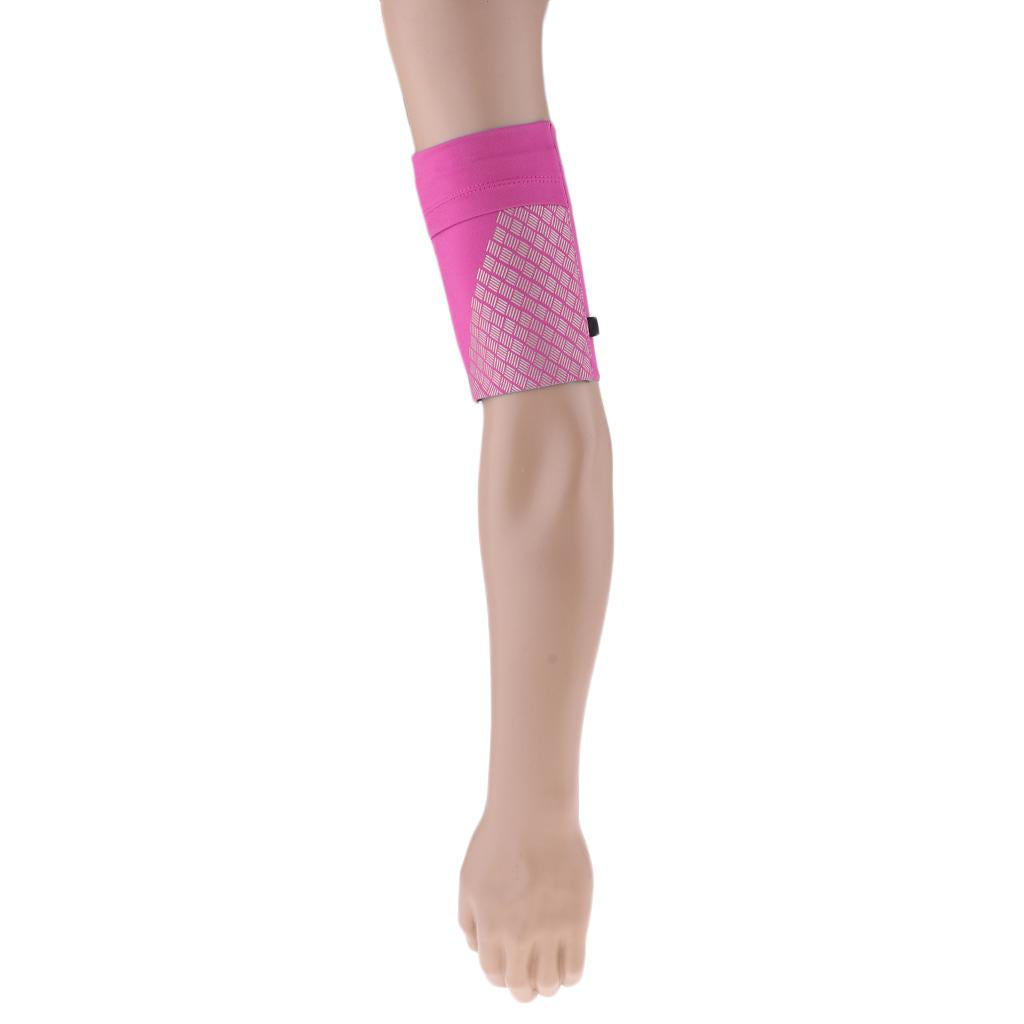 Reflective Running Sports Armband Phone Holder Arm Wrist Belt Bag Rose Red S