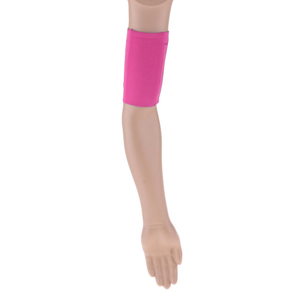 Reflective Running Sports Armband Phone Holder Arm Wrist Belt Bag Rose Red S