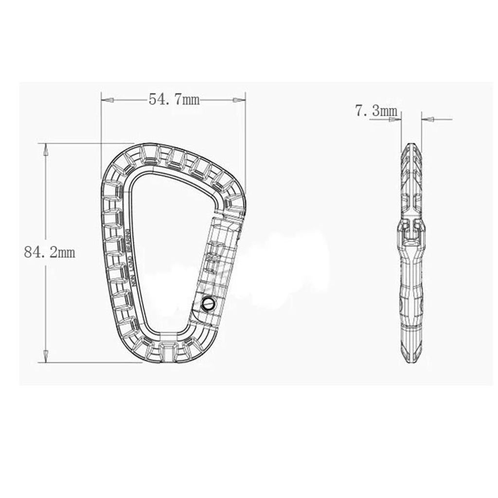 4x5Pcs Outdoor Carabiners Backpack Hook Snap Keychain D-Ring Buckle Army Green