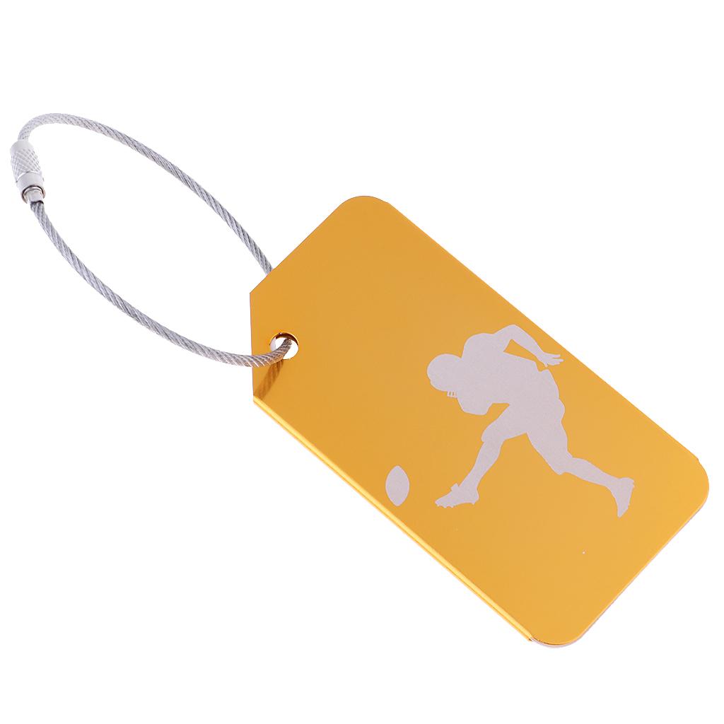 Metal Luggage Tag Card Suitcase Identity Address Name Label football