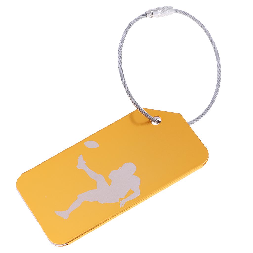 Metal Luggage Tag Card Suitcase Identity Address Name Label football