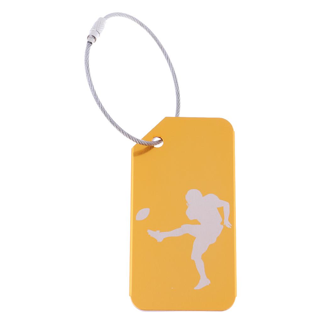 Metal Luggage Tag Card Suitcase Identity Address Name Label football