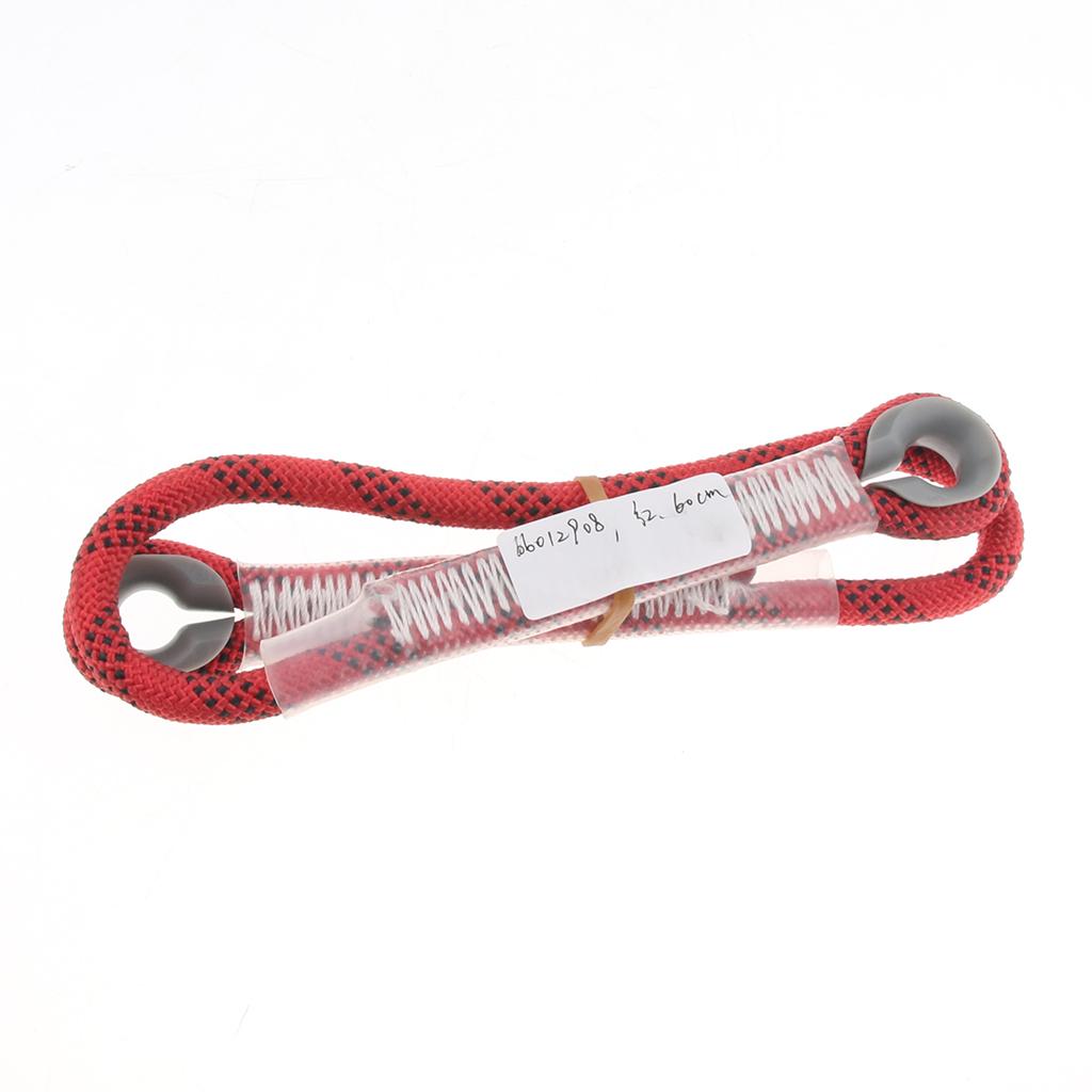 Climbing Knotted Pre-sewn Eye-to-Eye Prusik Loop Cord Static Rope Red 60cm