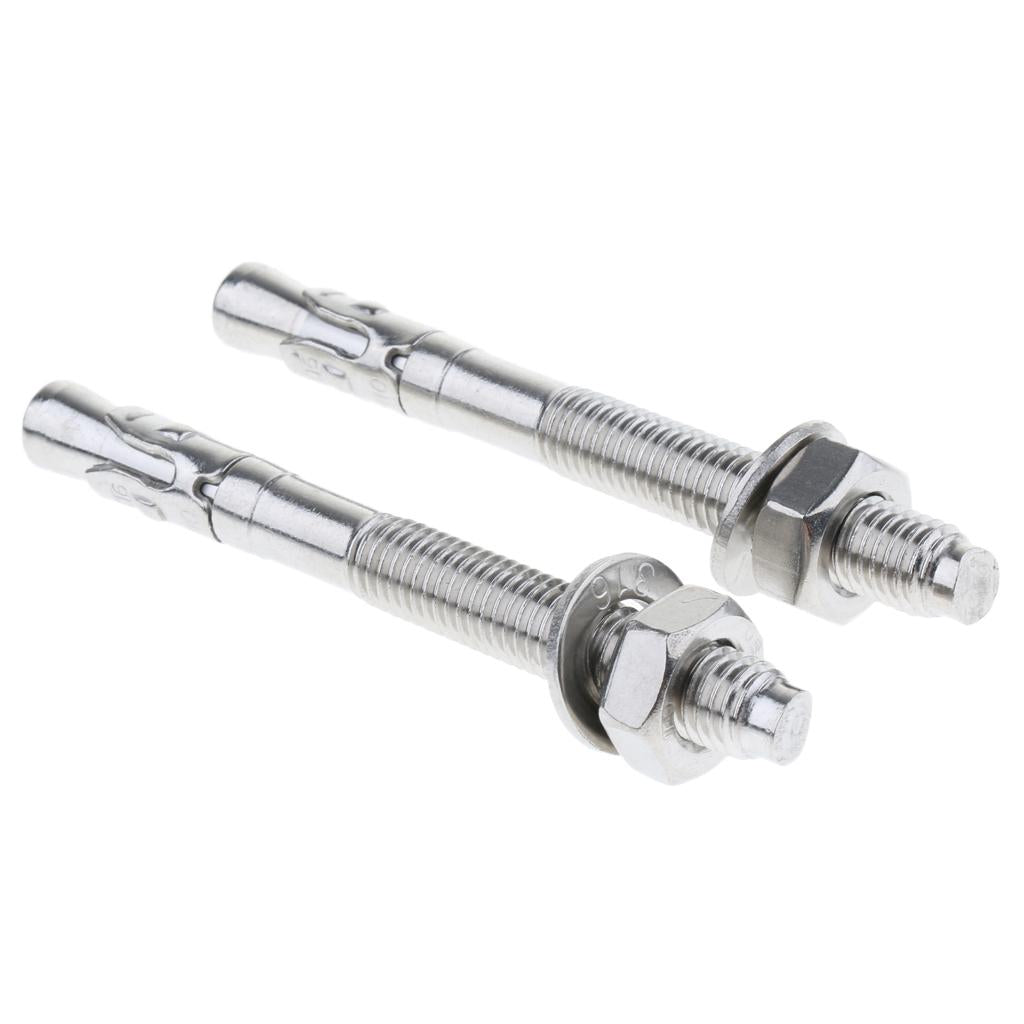 2pcs Climbing M10 Stainless Steel Expansion Bolts Anchor Nut Piton M10x100