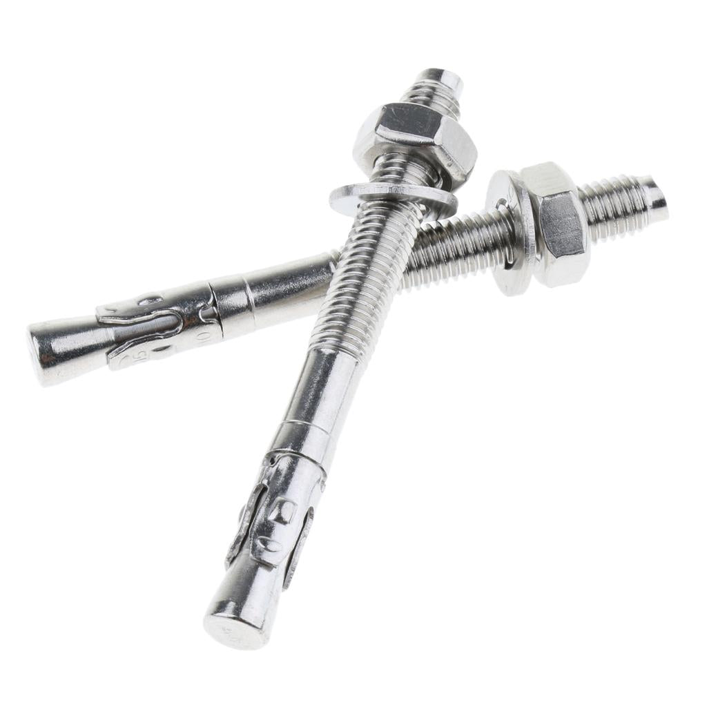2pcs Climbing M10 Stainless Steel Expansion Bolts Anchor Nut Piton M10x100