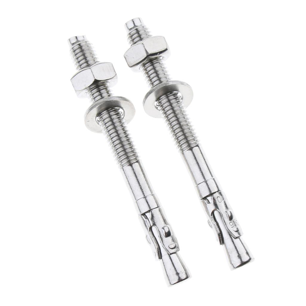 2pcs Climbing M10 Stainless Steel Expansion Bolts Anchor Nut Piton M10x100