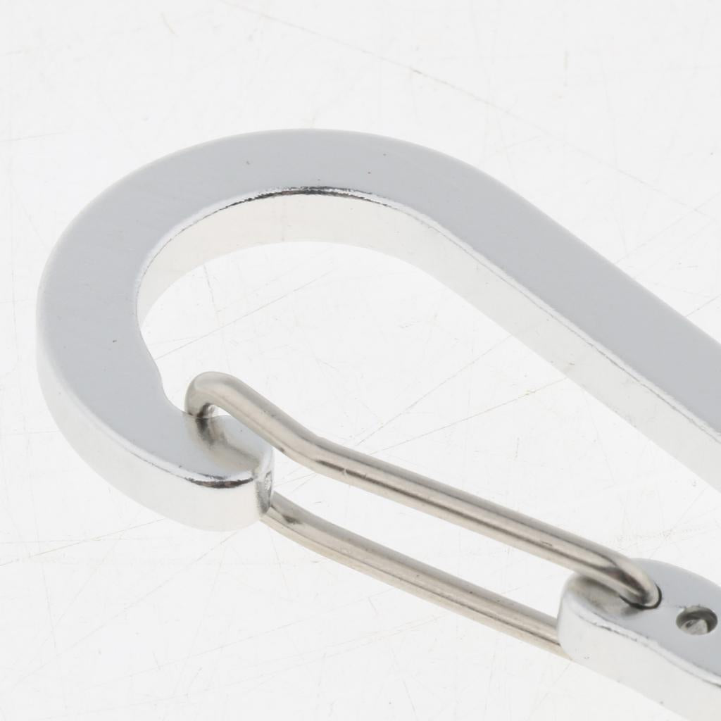 5pcs Key Chain Buckle Spring Snap Hook Outdoor Clip Water Bottle Hook Silver