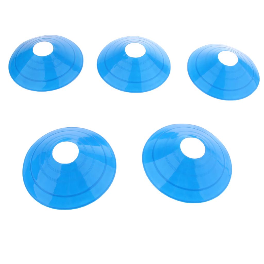 5 Pcs Soccer Mini Disc Cones Boundary Marker Skating Agility Training Aid Blue