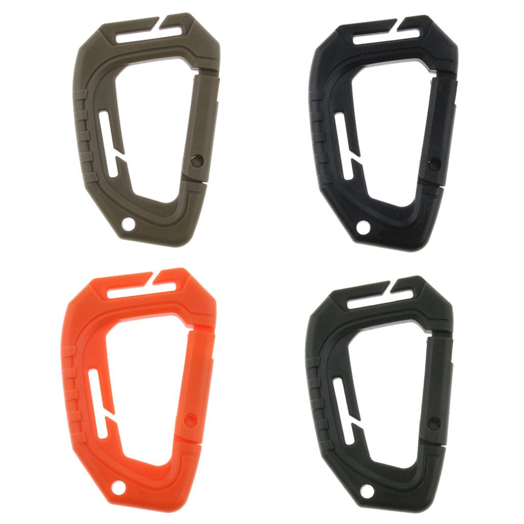 4Pcs Heavy Duty Plastic Carabiner Clip Snap Hook Spring Loaded Carabina
