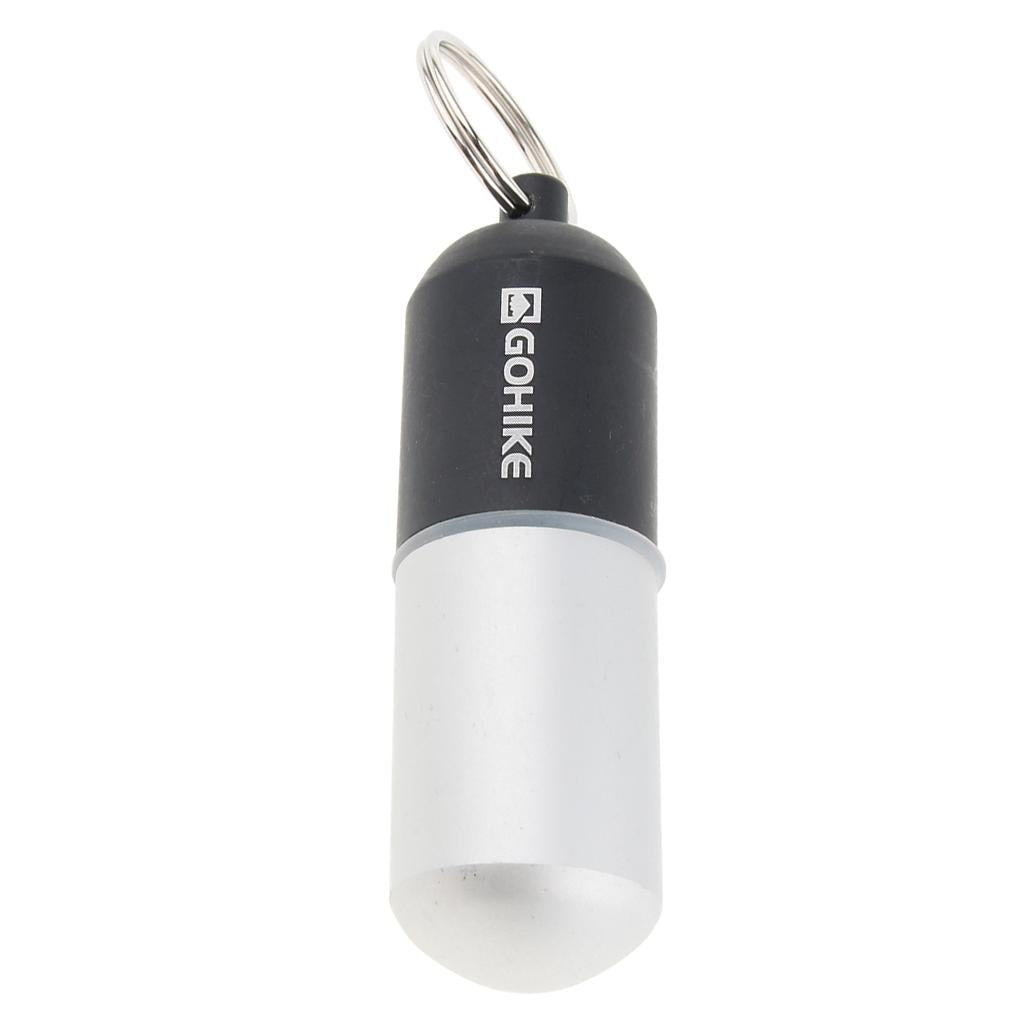 Waterproof Aluminum Pill Storage Box Keychain Capsule Tablet Bottle Black L