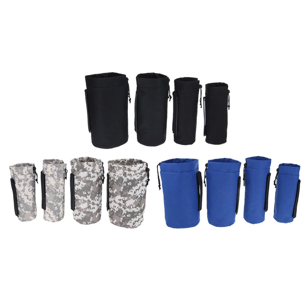 Outdoor Waterproof Water Bottle Drink Storage Bag Carry Pouch Cover Carrier 8.5x22cm Black