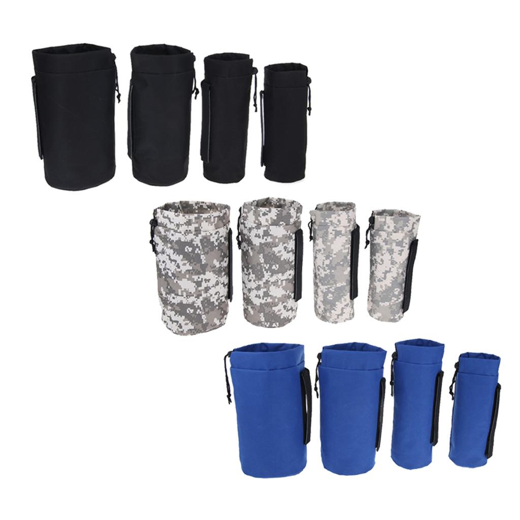 Outdoor Waterproof Water Bottle Drink Storage Bag Carry Pouch Cover Carrier 8.5x22cm Black