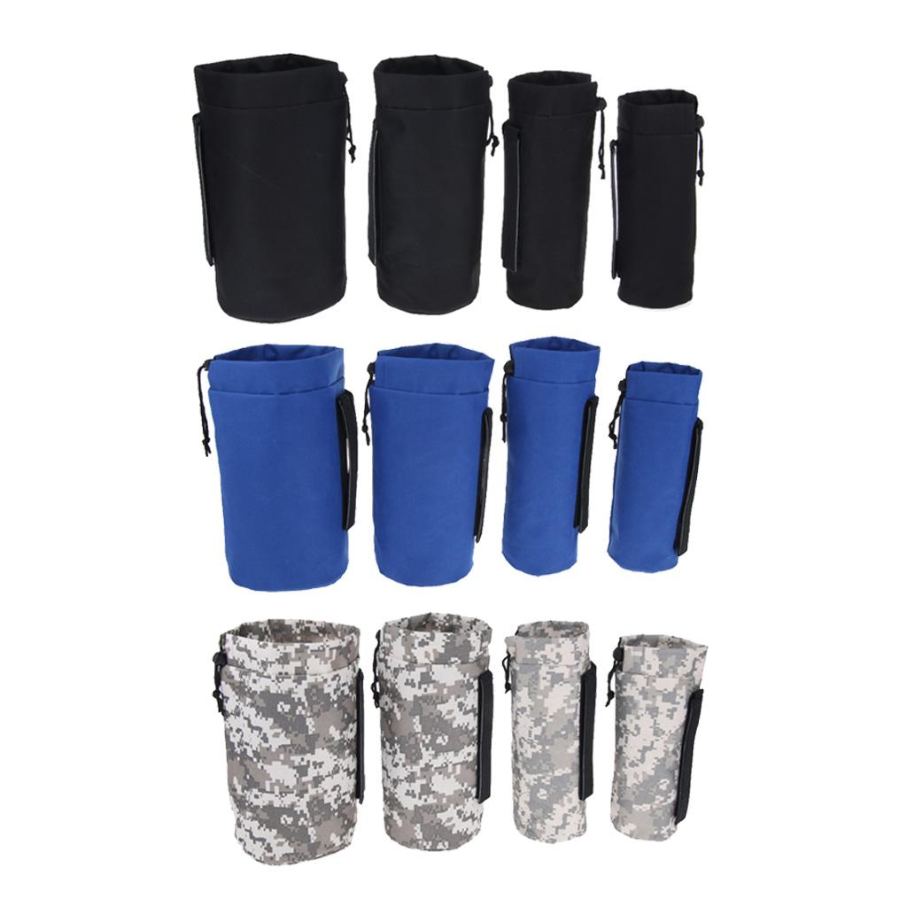 Outdoor Waterproof Water Bottle Drink Storage Bag Carry Pouch Cover Carrier 8.5x22cm Black