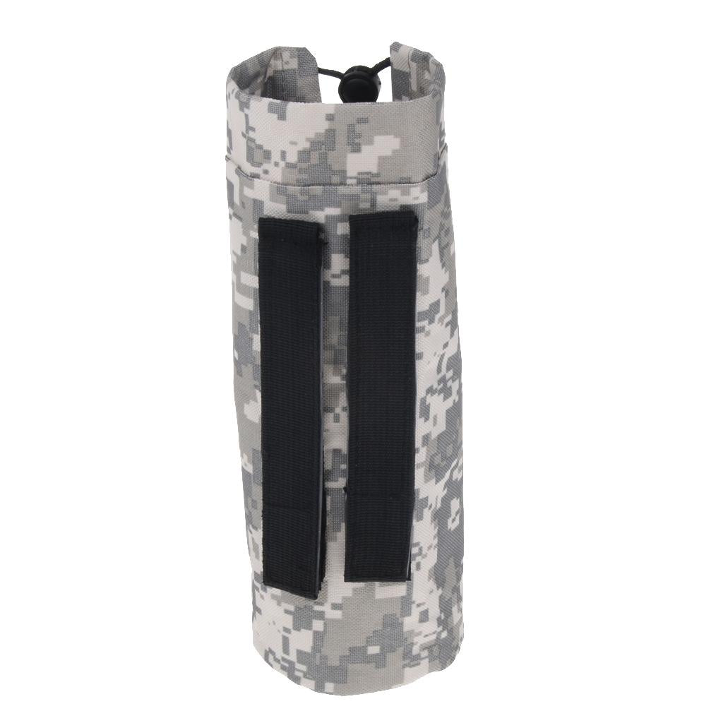 Outdoor Waterproof Water Bottle Drink Storage Bag Carry Pouch Cover Carrier 9x25cm Camo