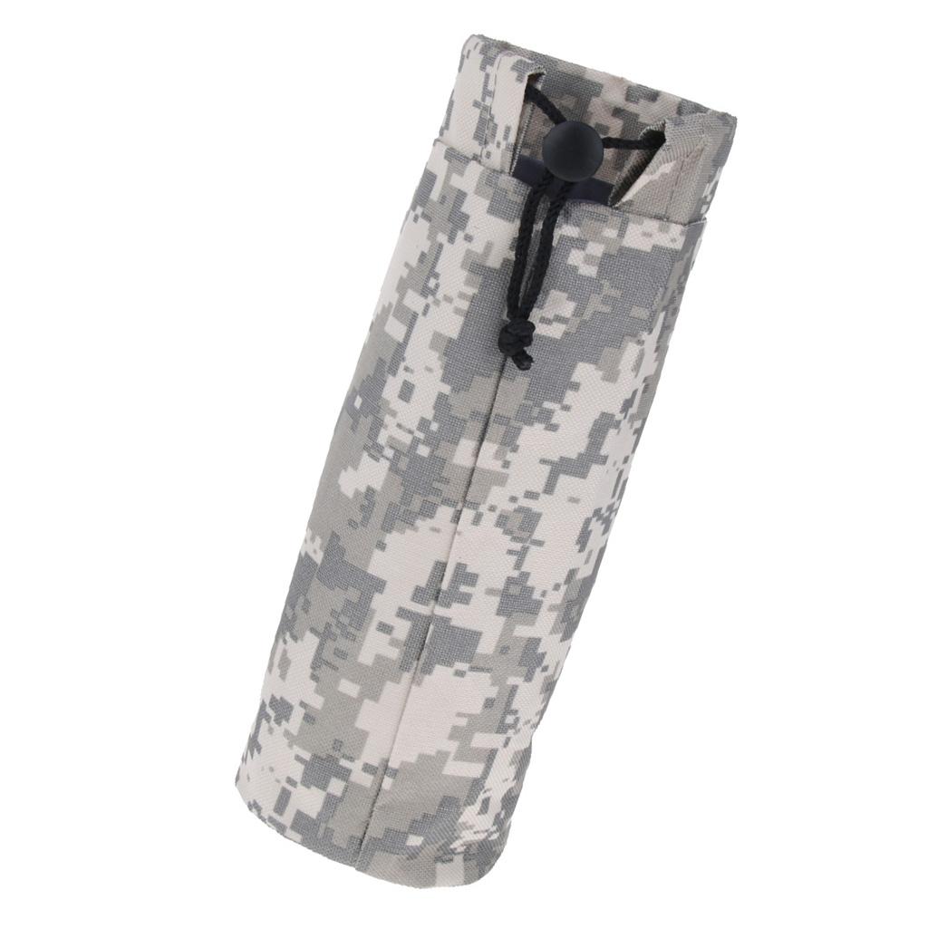 Outdoor Waterproof Water Bottle Drink Storage Bag Carry Pouch Cover Carrier 9x25cm Camo