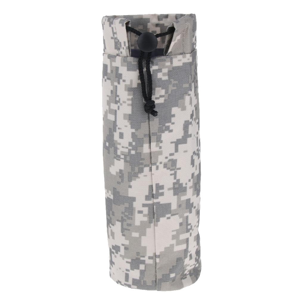 Outdoor Waterproof Water Bottle Drink Storage Bag Carry Pouch Cover Carrier 9x25cm Camo