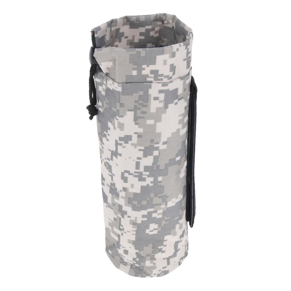 Outdoor Waterproof Water Bottle Drink Storage Bag Carry Pouch Cover Carrier 9x25cm Camo