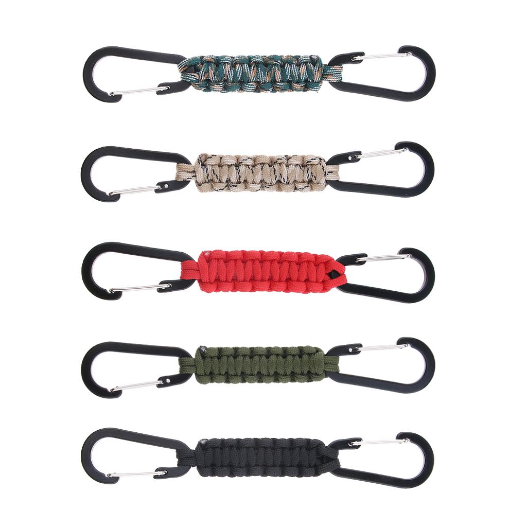 Paracord Keychain Carabiner Survival Tool with Carabiner Black