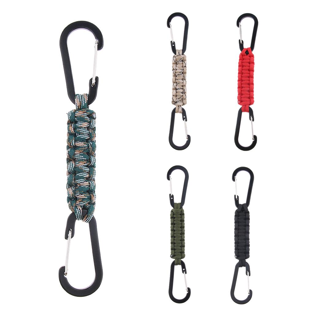 Paracord Keychain Carabiner Survival Tool with Carabiner Black