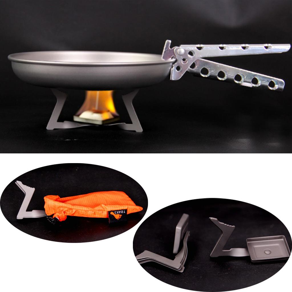 Mini Folding Titanium Triangle Camping Solid Alcohol Burner Outdoors