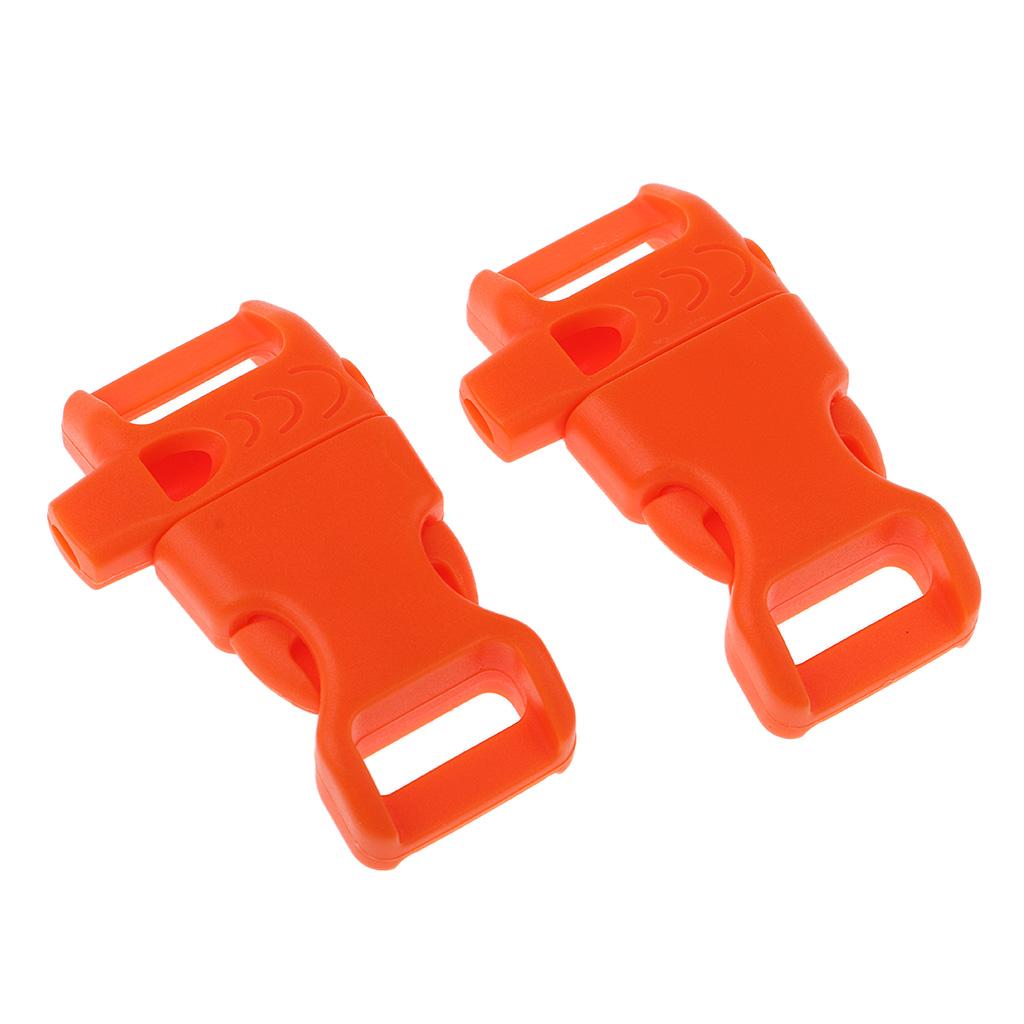 6x10 PCS Emergency Whistle Buckle for Outdoor Camping Paracord Bracelet Orange