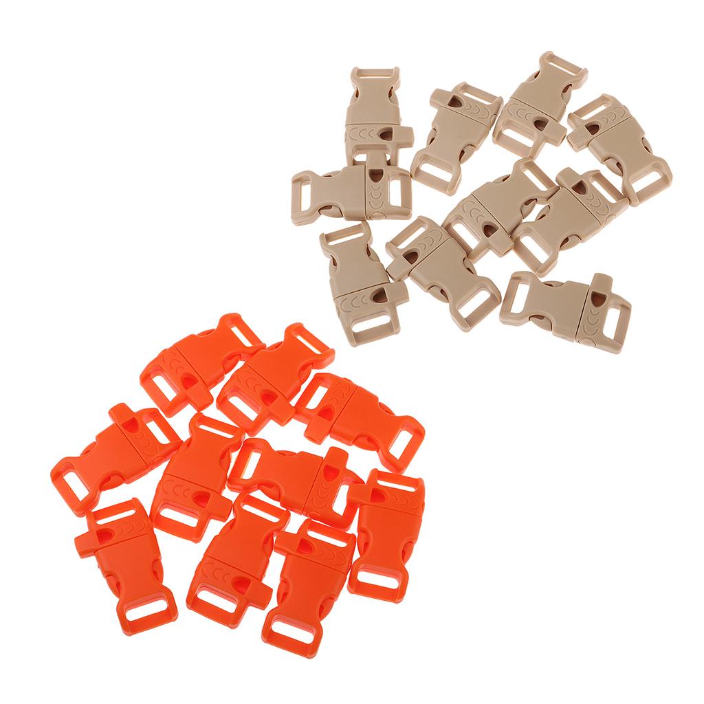 6x10 PCS Emergency Whistle Buckle for Outdoor Camping Paracord Bracelet Orange