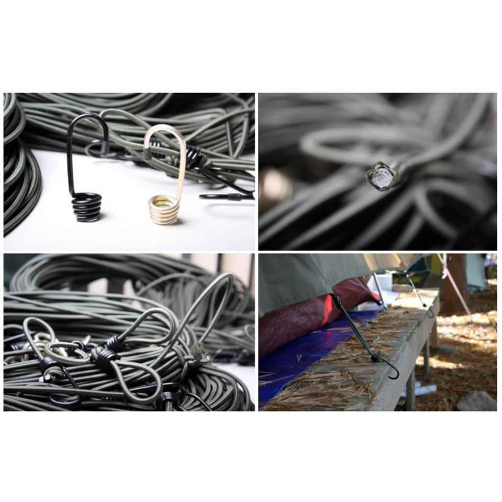 5 Pcs Bungee Hook Tie - Tarpaulin Elastic Stretch Cord Straps with Hook 6mm