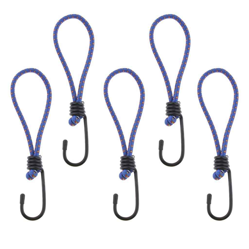 5 Pcs Bungee Hook Tie - Tarpaulin Elastic Stretch Cord Straps with Hook 6mm