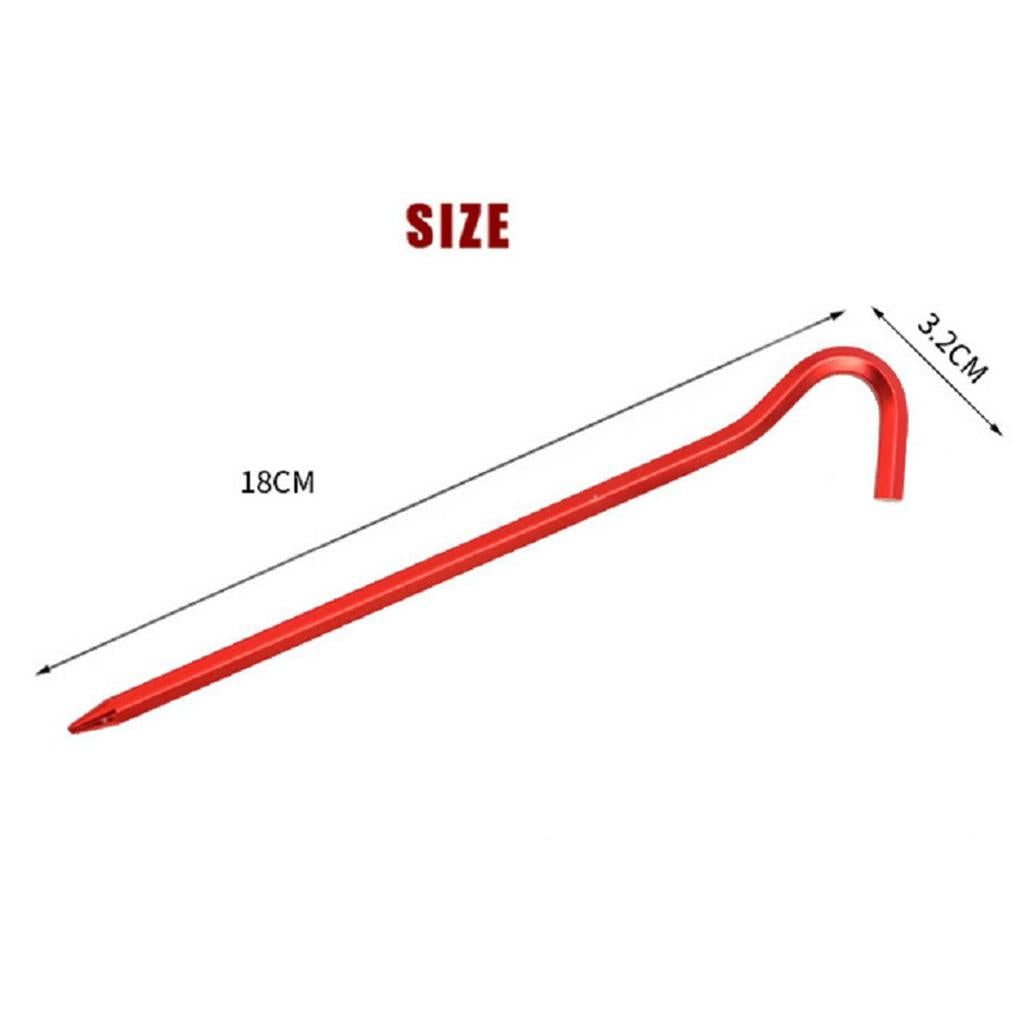 5pcs Aluminum Tent Stakes Pegs Ground Nails for Camping Awning 18cm Red