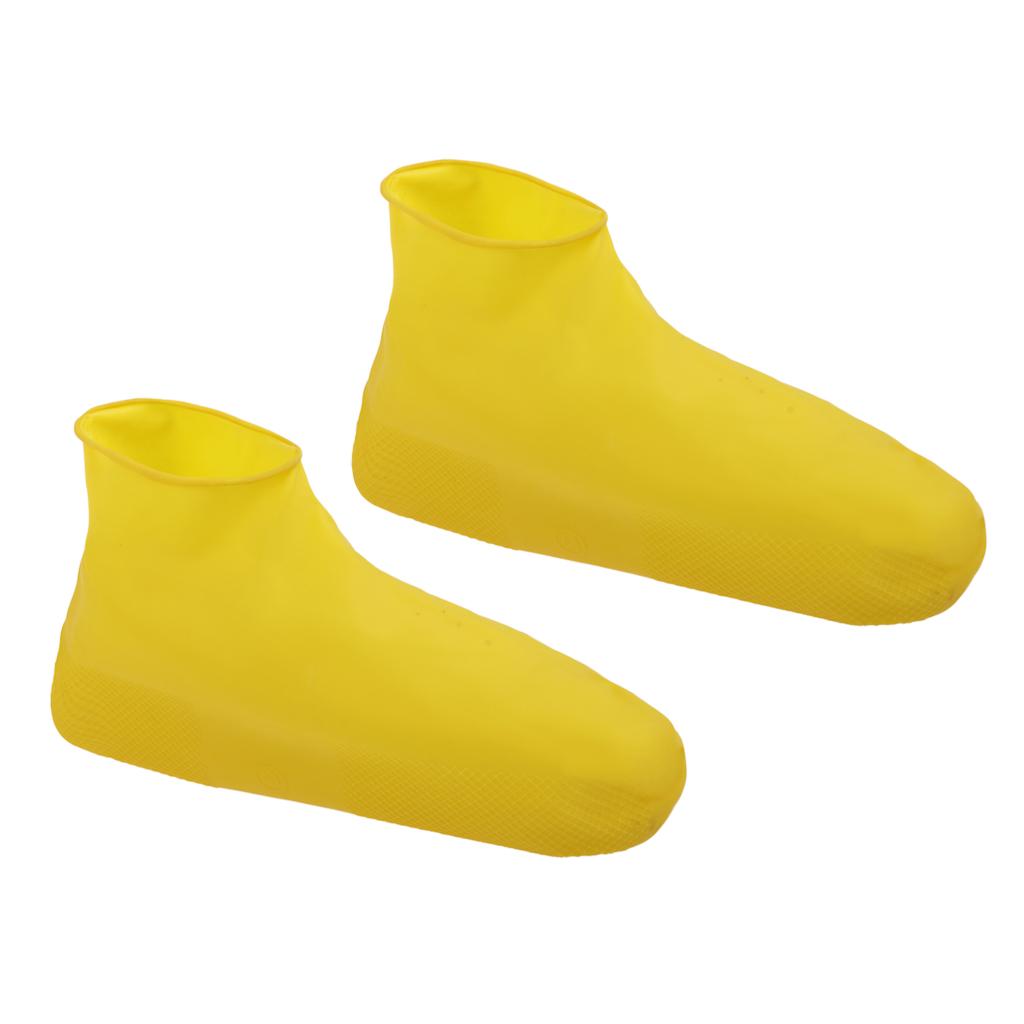 Unisex Disposable Boot & Shoe Covers Waterproof Slip Resistant Shoe Booties Yellow M