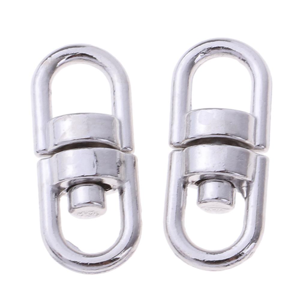 2x50Pcs Swivel Key ring Connectors Double Ended Clasp Clip 360 Degress Big