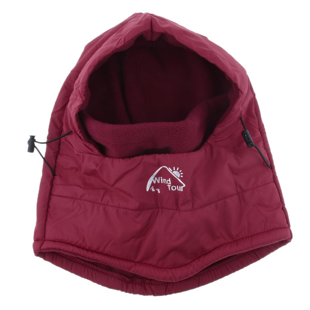 Winter Warm Hat Motorcycle Waterproof Windproof Neck Face Mask Hat Red