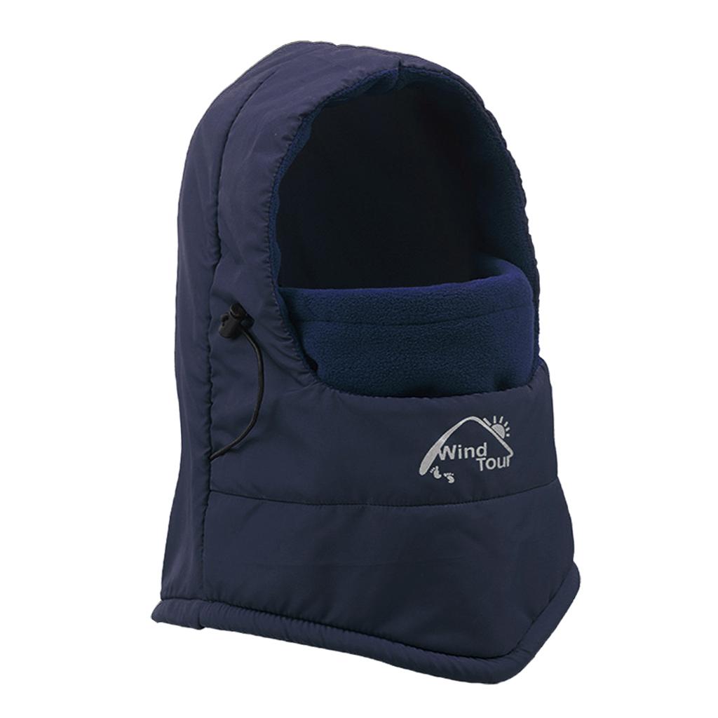 Winter Warm Hat Motorcycle Waterproof Windproof Neck Face Mask Hat Dark Blue