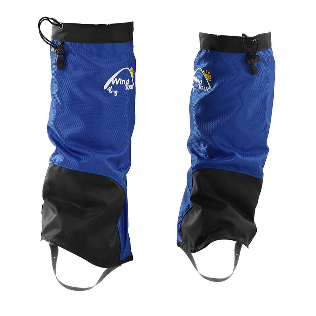 Waterproof Outdoor Hiking Walking Climbing Hunting Snow Legging Gaiters M Blue