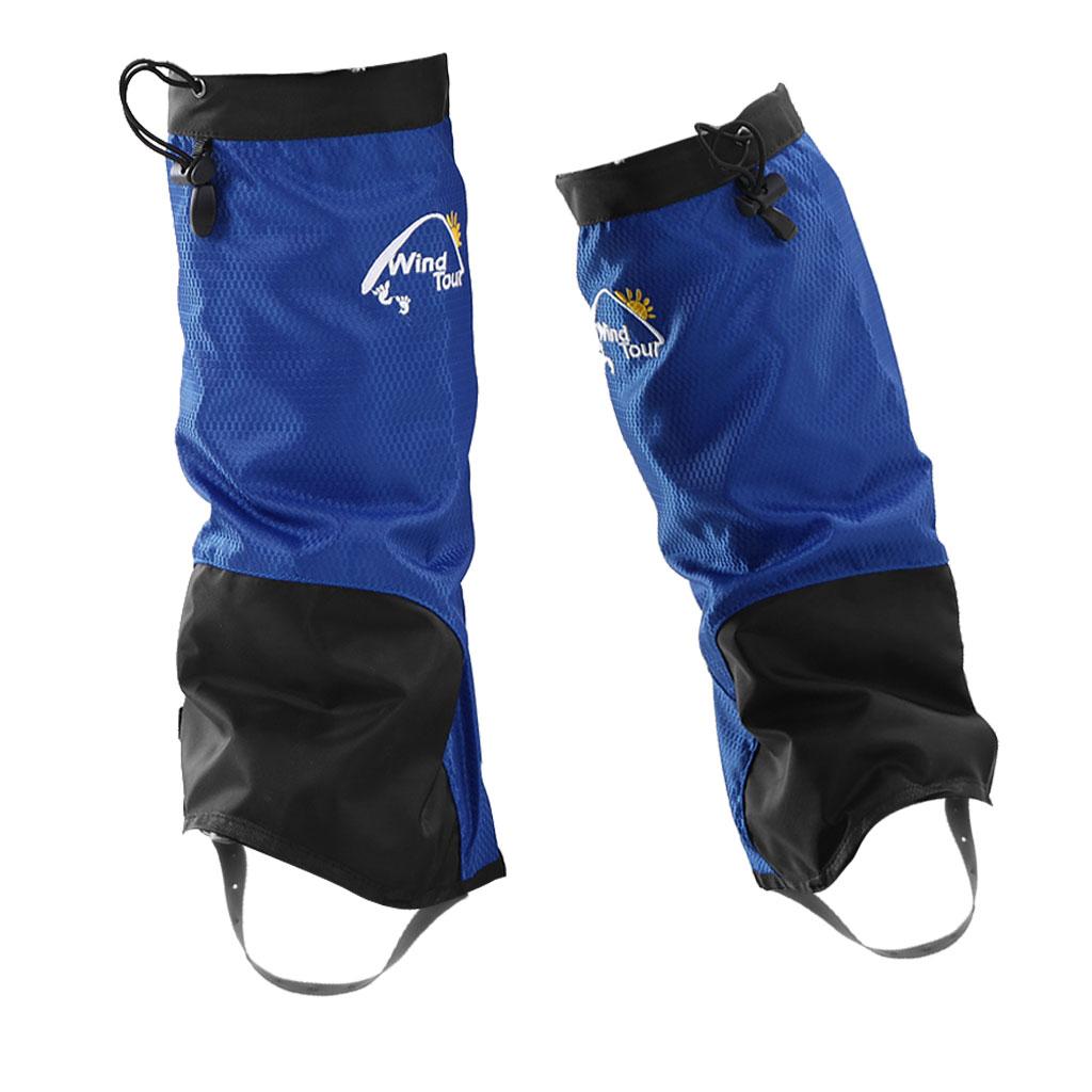 Waterproof Outdoor Hiking Walking Climbing Hunting Snow Legging Gaiters M Blue