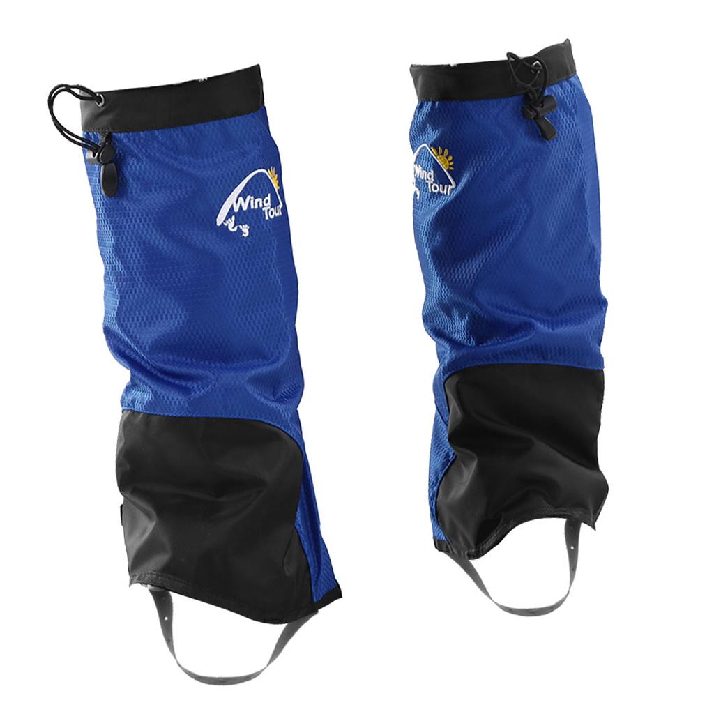Waterproof Outdoor Hiking Walking Climbing Hunting Snow Legging Gaiters M Blue