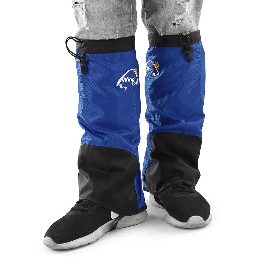 Waterproof Outdoor Hiking Walking Climbing Hunting Snow Legging Gaiters M Blue