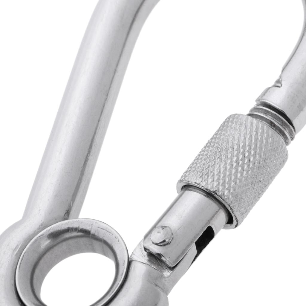 Stainless Steel Safety Carabiner Clip Hook Camping Climbing Hammock 10x100mm