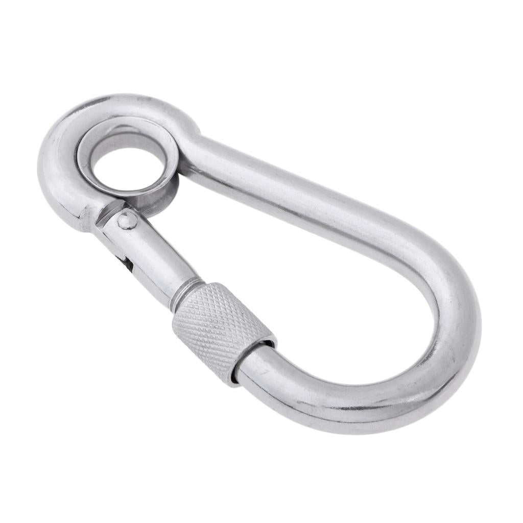 Stainless Steel Safety Carabiner Clip Hook Camping Climbing Hammock 10x100mm