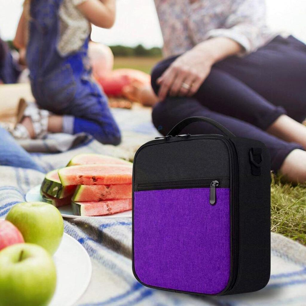 Portable Cooler Bag Insulated Lunch Picnic Backpack Food Thermal Bag Purple