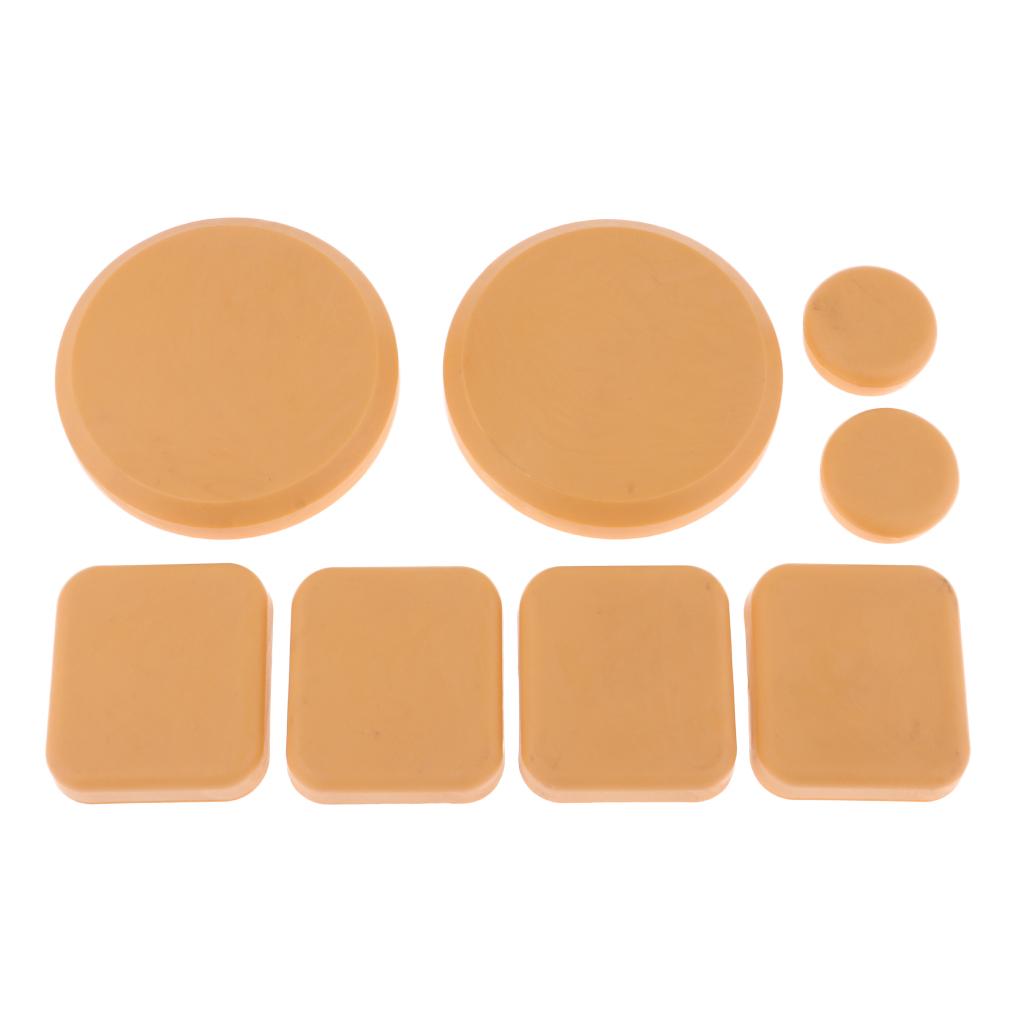 Wear Resistant Longboard POB Fingers Palm Slide Pucks Set for Downhill Square 8Pcs Yellow