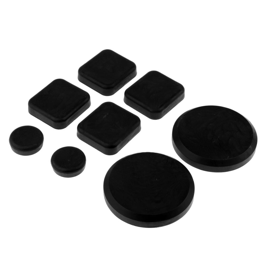 Wear Resistant Longboard POB Fingers Palm Slide Pucks Set for Downhill Square 8Pcs Black