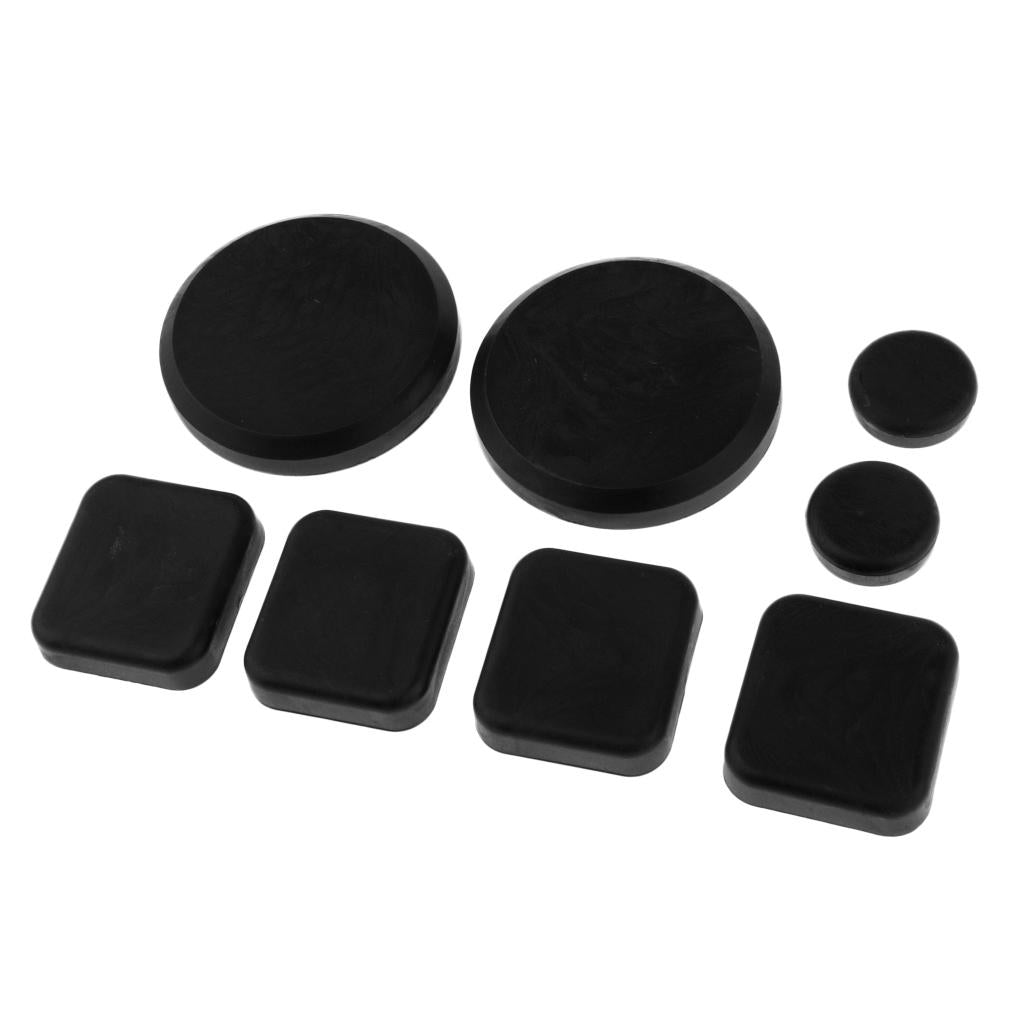 Wear Resistant Longboard POB Fingers Palm Slide Pucks Set for Downhill Square 8Pcs Black